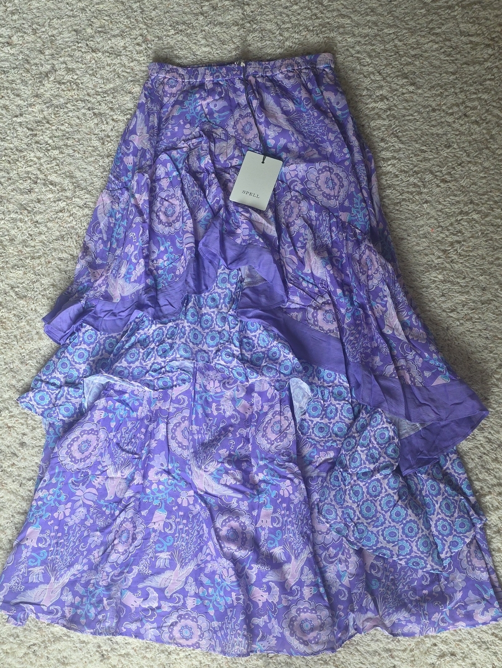 Spell Sannah Maxi Skirt Lavender Boho Tiered Maxi Skirt - Picture 5 of 10